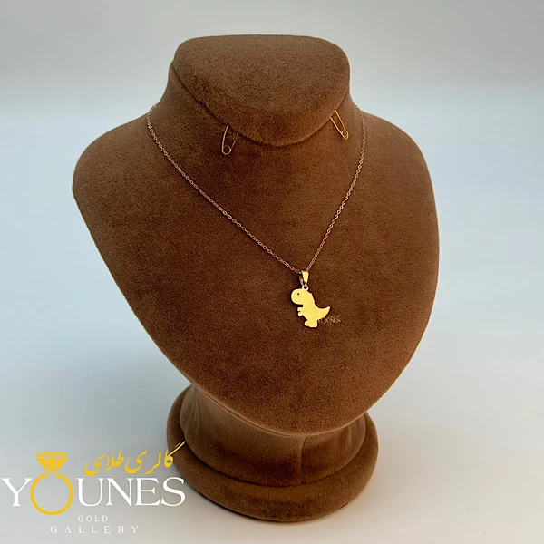 آویز دایناسور طلا لیزری